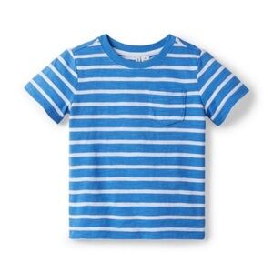 Janie and Jack Blue and White The Striped Slub Tee 6-12 months